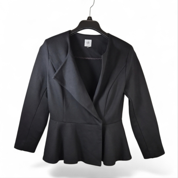 Cabi Agency Double Snap Front Peplum Ponte Blazer Jacket  #3549 Size 4 - Picture 13 of 16